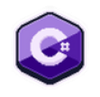 Logo do C sharp em pixel art