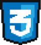 Logo do CSS3 em pixel art