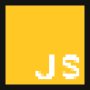 Logo do JavaScript em pixel art